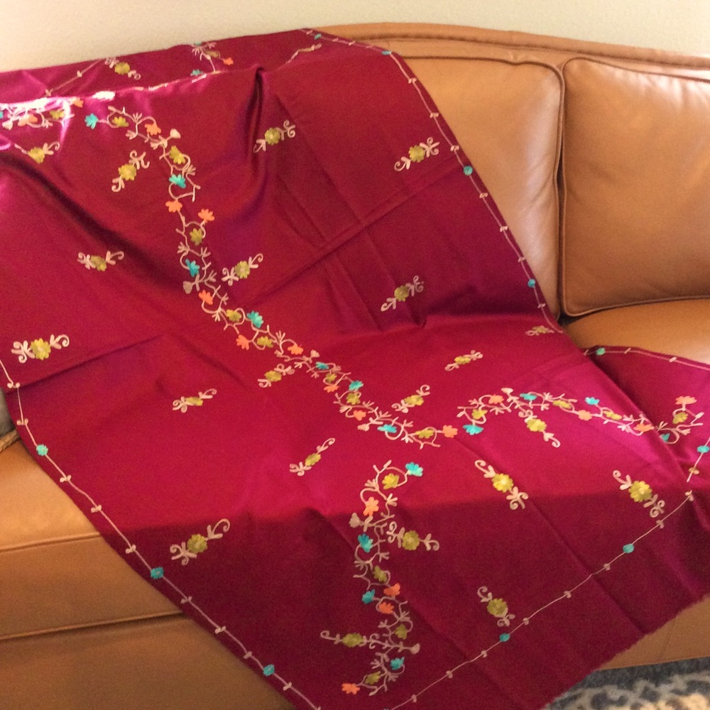 Embroidered Shawl 72”x 36”